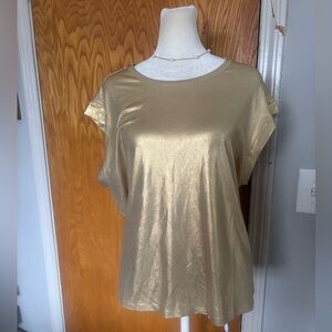 Rebecca Minkoff Gold Short Sleeve Top